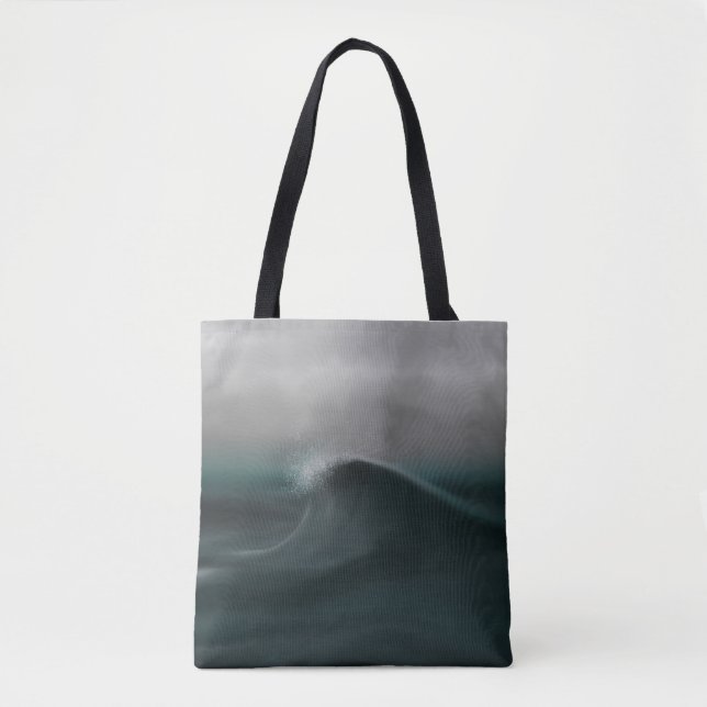 Bolsa Tote Moody, onda verde profunda em tempestade (Frente)