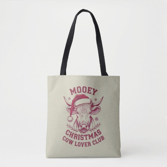 Bolsa Tote Mooey Christmas Western Cow Lover Club Xmas Season (Frente)