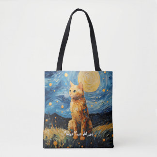 Bolsa Tote Moon Glow Cat Midnight Muse Personalizado