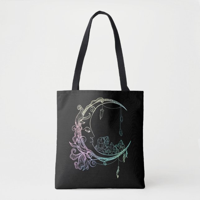 Bolsa Tote Moon Gótico Gótica do Crescente Wicca (Frente)