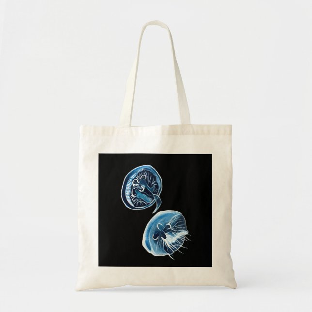 Bolsa Tote MoonJellyfish — arte da aquarela (Frente)