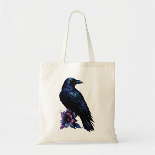 Bolsa Tote Moonlit Raven Suite de Noiva Floral Gótica.