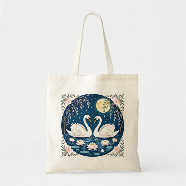Bolsa Tote Moonlit Swan Serenade (Frente)