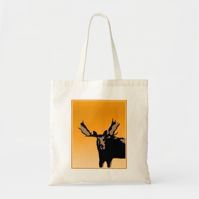 Bolsa Tote Moose no Sunset - Arte original sobre a vida selva (Frente)