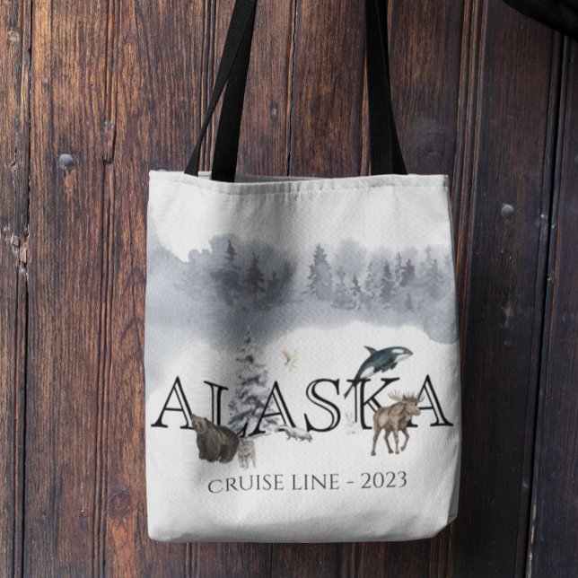 Bolsa Tote Moose Personalizada De Urso Cruzado Do Alasca (Criador carregado)