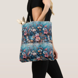 Bolsa Tote Moradores de peixes engraçados do mar de soja