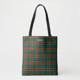 Bolsa Tote Moran Clan Tartan Dark Green Xadrez Monograma