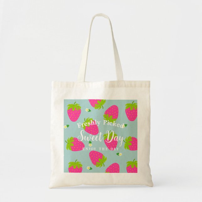 Bolsa Tote Morango Aqua (Frente)