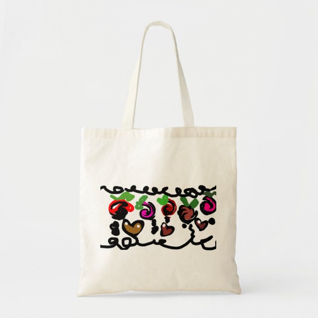 Bolsa Tote Morango de Chocolate do dia dos namorados  (Frente)