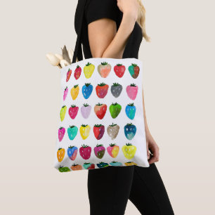 Bolsa Tote Morango doce doce fruta doce aquarela