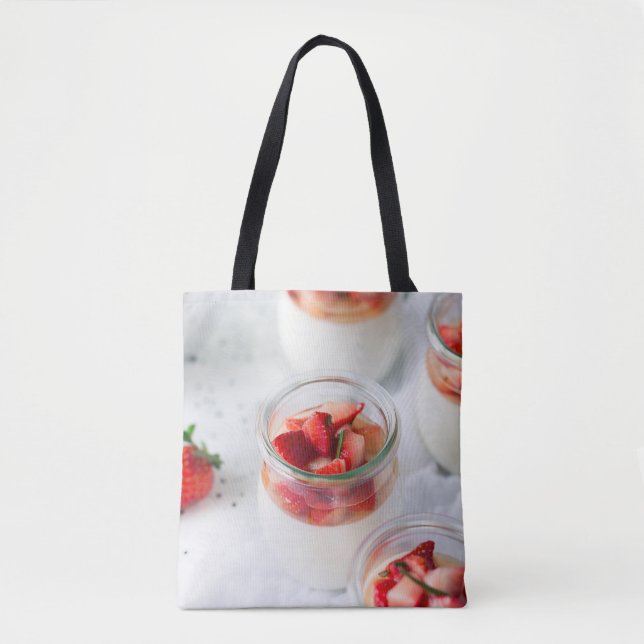 Bolsa Tote morango e creme (Frente)