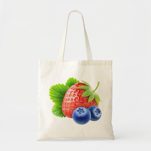 Bolsa Tote Morango e mirtilos (Frente)