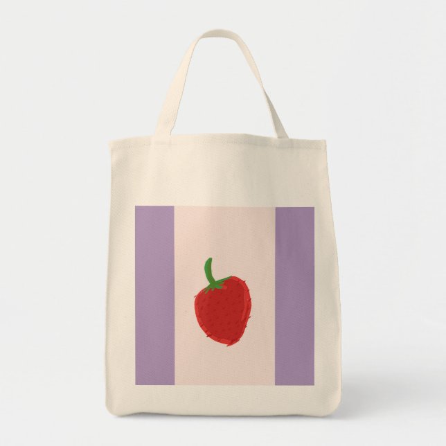 Bolsa Tote Morango - Saco de Pintura (Frente)