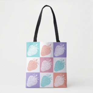 Bolsa Tote Morangos Colorido Verão