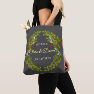 Bolsa Tote Morangos da floresta aquosa e cogumelos