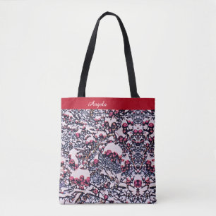Bolsa Tote Morangos e neve no Natal