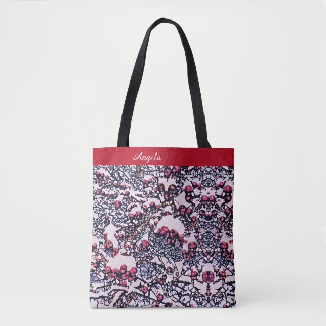 Bolsa Tote Morangos e neve no Natal (Frente)