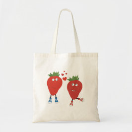 Bolsa Tote Morangos Engraçados E Bonitos Apaixonados