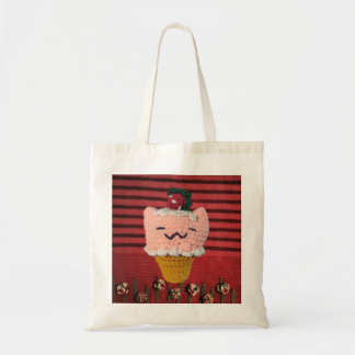 Bolsa Tote Morangos-N-Cream Sorvete Cone Amigurumi Cat!