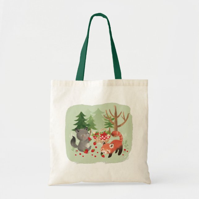 Bolsa Tote Morangos na floresta [Personalizados] (Frente)