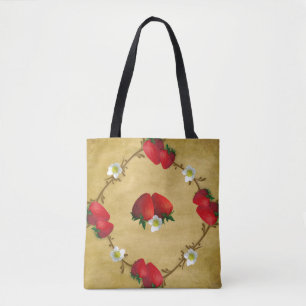 Bolsa Tote Morangos Por Toda A Impressão Toalha