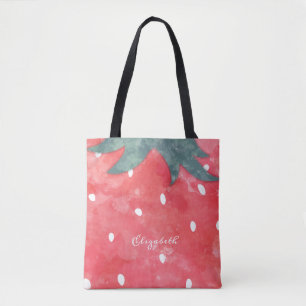 Bolsa Tote Morangueiro Aquarela Fofa