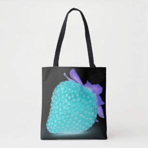 Bolsa Tote Morangueiro azul neon fofo
