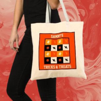 Bolsa Tote Morcego de Abóbora Fantasma Lua ou Doce