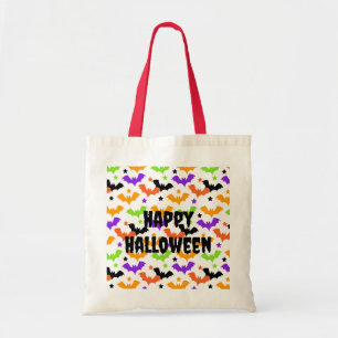 Bolsa Tote Morcegos Coloridos de Halloween