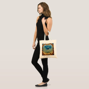 Bolsa Tote Mosaic Verde Azul Floral  
