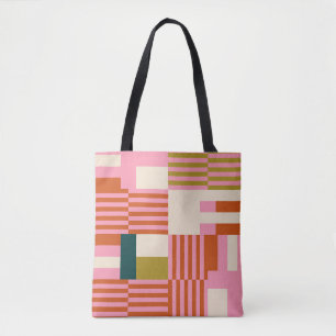 Bolsa Tote Mosaico Abstrato Geométrico Retroativo