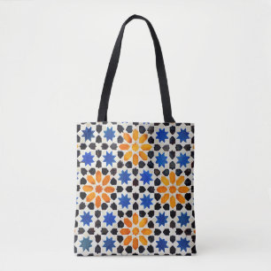 Bolsa Tote Mosaico árabe de azulejos em estilo marroquino, de