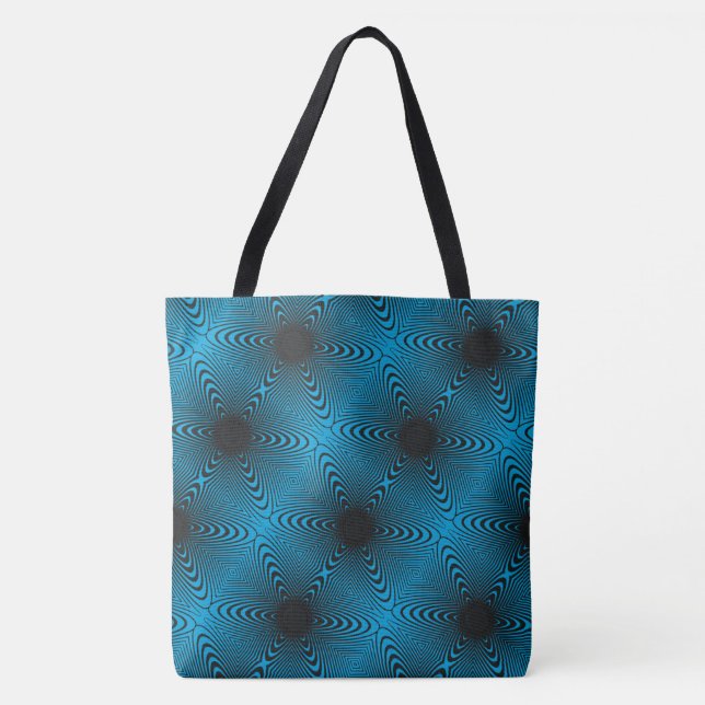 Bolsa Tote Mosaico azul-preto do desenhar MODERN (Frente)