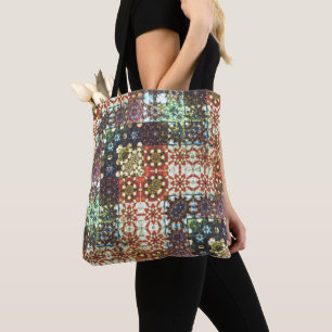 Bolsa Tote Mosaico caleidoscópio opaco, de cor variável