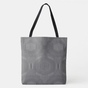 Bolsa Tote Mosaico de abstrato MODERN em cinza
