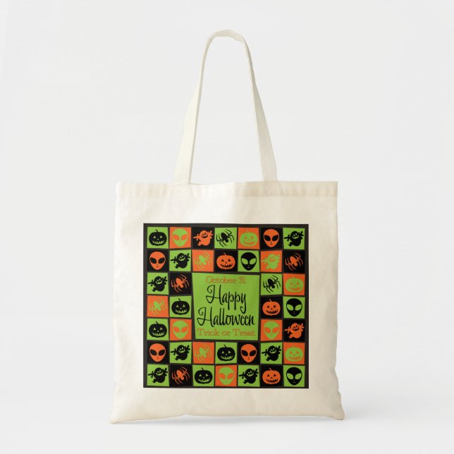 Bolsa Tote Mosaico de Halloween (Frente)