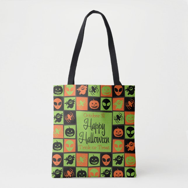 Bolsa Tote Mosaico de Halloween (Frente)