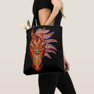 Bolsa Tote Mosaico de joia de cavalo