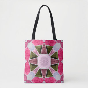 Bolsa Tote mosaico de vidro colorido, quadrado plano de fundo