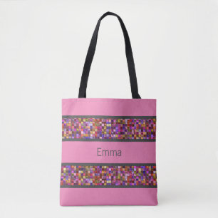 Bolsa Tote Mosaico e Rosa