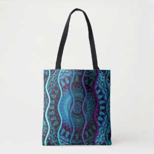 Bolsa Tote Mosaico ornamentado: A Textura De Ondas De Alivio.