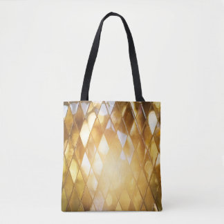 Bolsa Tote Mosaico ouro: Efeito De Vidro Brilhante.