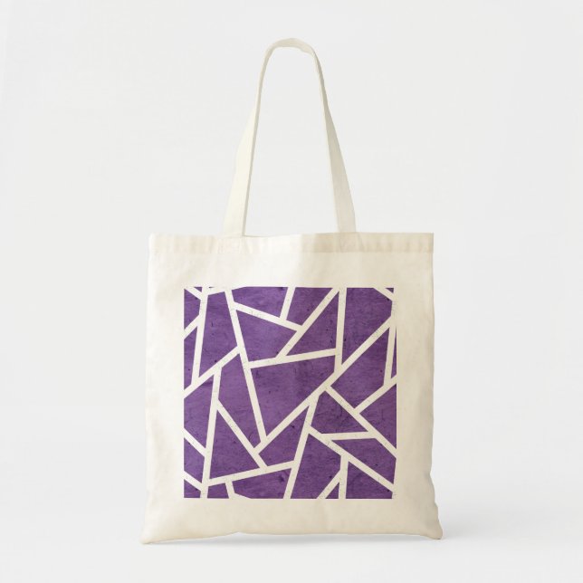 Bolsa Tote Mosaico roxo e branco (Frente)