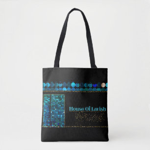 Bolsa Tote Mosaico Teal Luxo Moderno Corporativo P