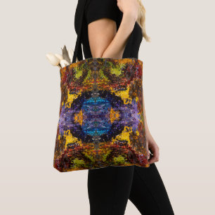 Bolsa Tote Mosaico Verde Amarelo Azul