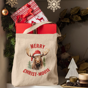 Bolsa Tote Moso-de-Cristo Engraçado, alce-de-natal