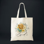 Bolsa Tote Mostarda Amarelo Floral Sage Verde Noiva Moderna<br><div class="desc">O primavera moderno elegante / sacola de noiva de verão apresenta um buquê de rosas amarelas de mostarda aquosa / peônias com folhas verdes e esverdeadas / folhas botânicas / eucalipto / suculentos. Por favor, encontre mais designs e variações na minha loja de "blisswedingpaperie". E fique à vontade para me...</div>