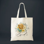 Bolsa Tote Mostarda Amarelo Floral Sage Verde Noiva Moderna<br><div class="desc">O primavera moderno elegante / sacola de noiva de verão apresenta um buquê de rosas amarelas de mostarda aquosa / peônias com folhas verdes e esverdeadas / folhas botânicas / eucalipto / suculentos. Por favor, encontre mais designs e variações na minha loja de "blisswedingpaperie". E fique à vontade para me...</div>