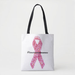Bolsa Tote Mostre Seu Apoio Laço Rosa Conscientização do Cânc