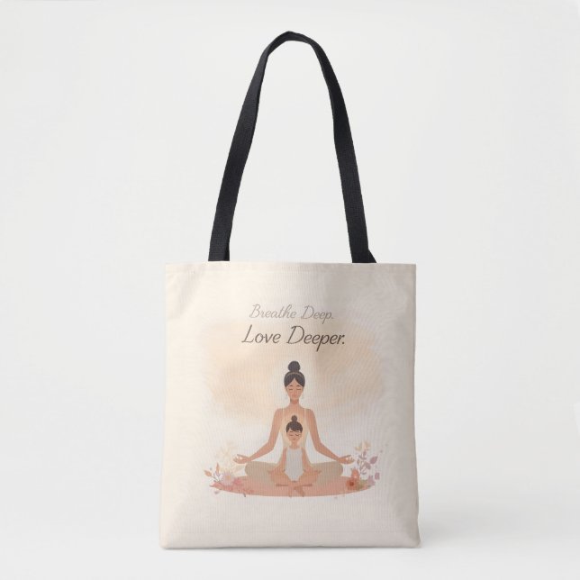 Bolsa Tote Mother & Child Meditation Serenity Art (Frente)